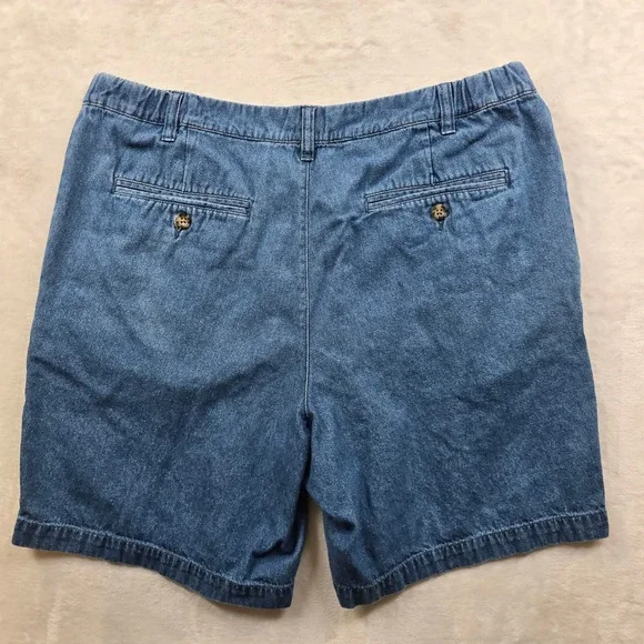 Croft & Barrow Denim Shorts Mens 36 Blue Jean Cotton Pleated Casual Relaxed Fit - Picture 3 of 7